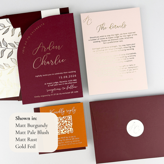 Arden Wedding Invitation - Purple/Red/Gold