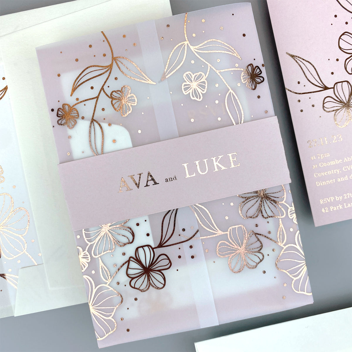 Ava Wedding Invitation - Pinks