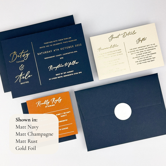 Betsy Wedding Invitation - Blues