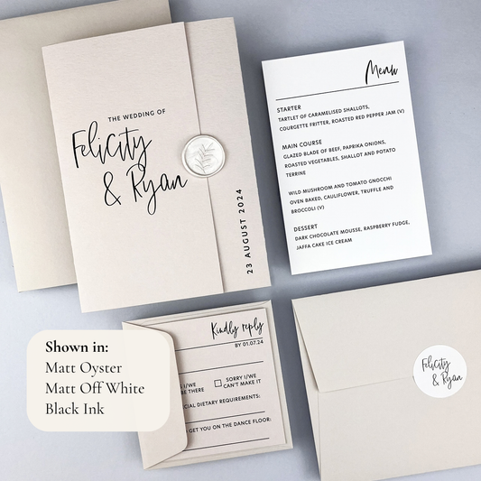 Felicity Gatefold Wedding Invitation - Neutrals