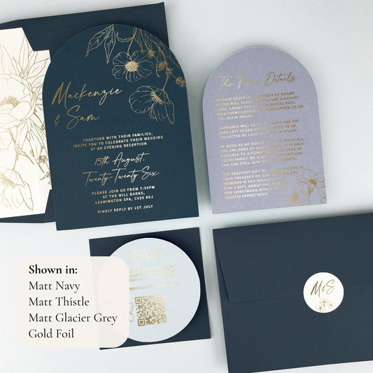 MacKenzie Parcel Wedding Invitation - Blues