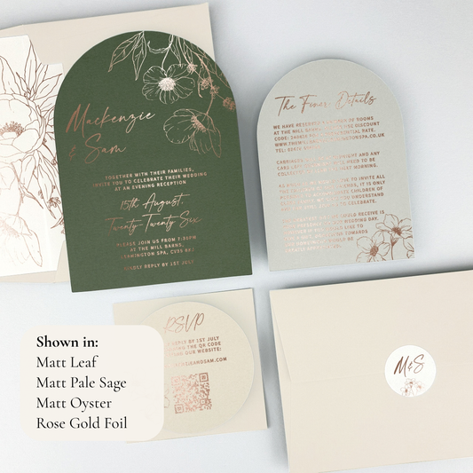 MacKenzie Parcel Wedding Invitation - Greens