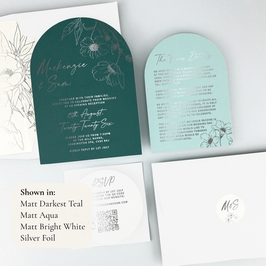 MacKenzie Parcel Wedding Invitation - Teal/Orange/Yellow