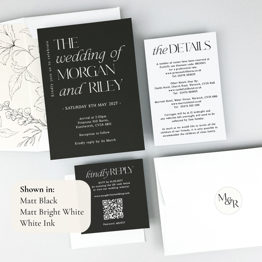 Morgan Wedding Invitation - Grey/Black