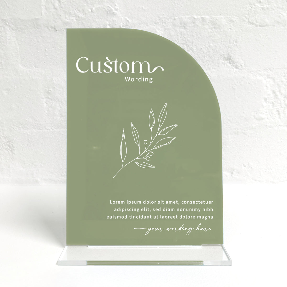 Olive Matching Small Table Sign