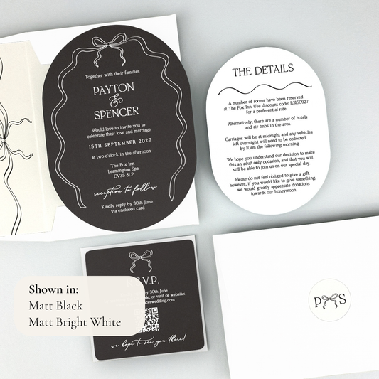 Payton Wedding Invitation - Grey/Black