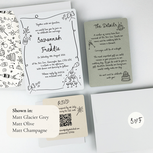 Savannah Wedding Invitation - Greys/Black