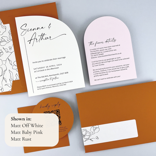 Sienna Wedding Invitation - Teal/Orange/Yellow