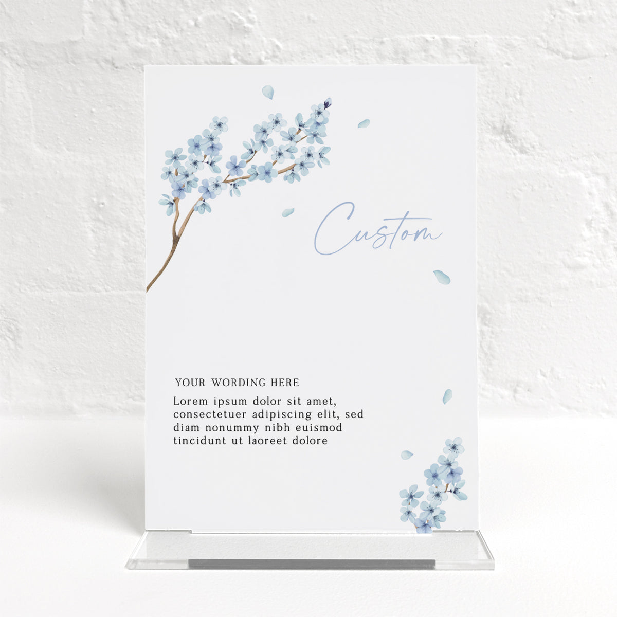 Valentina Blue Matching Small Table Sign