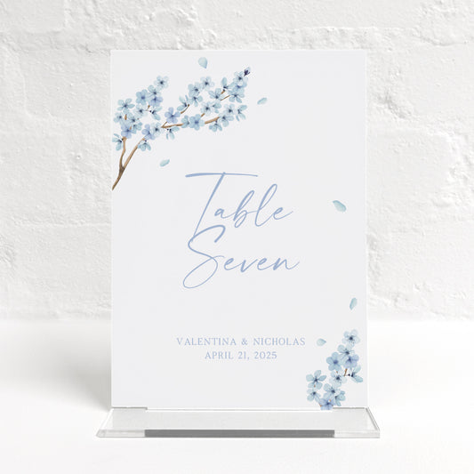 Valentina Blue Matching Small Table Sign