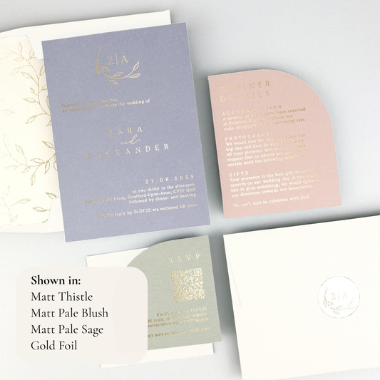 Zara Wedding Invitation - Purple/Red/Gold