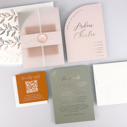 Arden Wedding Invitation - Pinks
