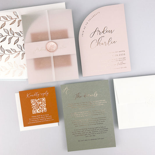 Arden Wedding Invitation - Pinks