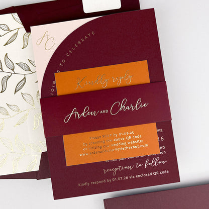 Arden Wedding Invitation - Purple/Red/Gold