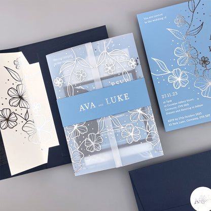 Ava Wedding Invitation - Blues