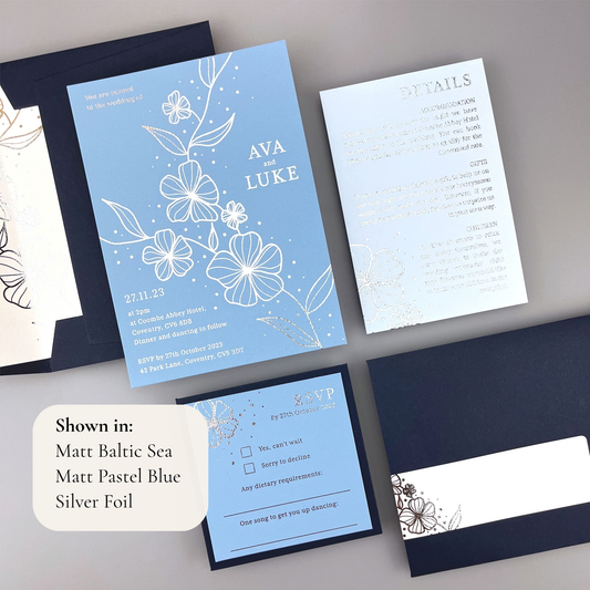 Ava Wedding Invitation - Blues