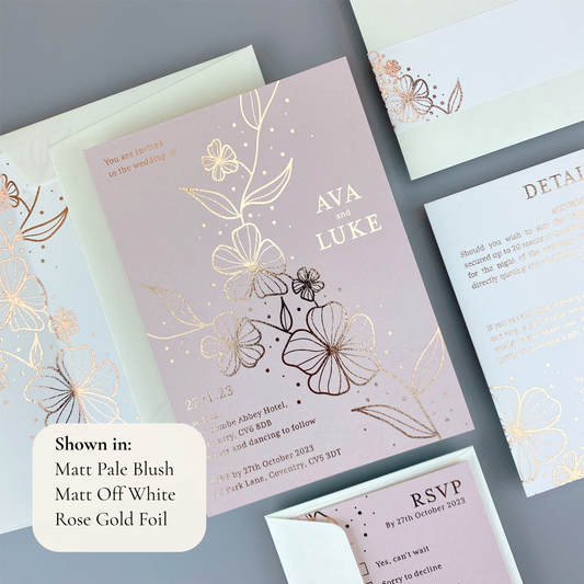 Ava Wedding Invitation - Pinks