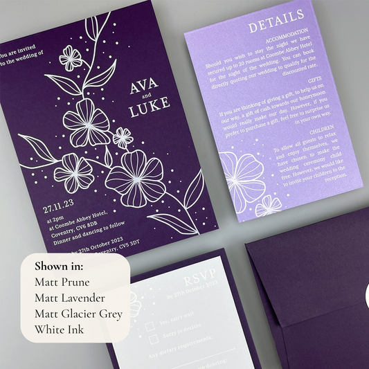 Ava Wedding Invitation - Purple/Red/Gold