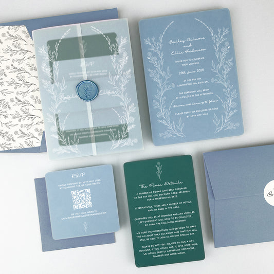 Bailey Wedding Invitation - Blues