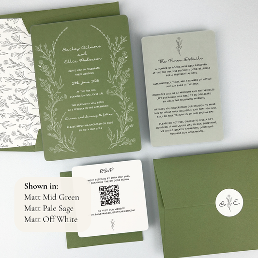 Bailey Wedding Invitation - Greens