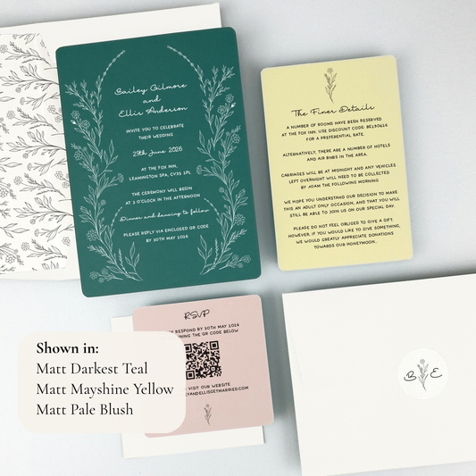 Bailey Wedding Invitation - Teal/Orange/Yellow