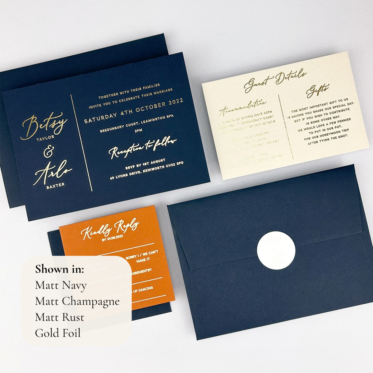 Betsy Wedding Invitation - Blues