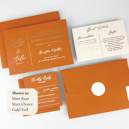 Betsy Wedding Invitation - Teal/Orange/Yellow