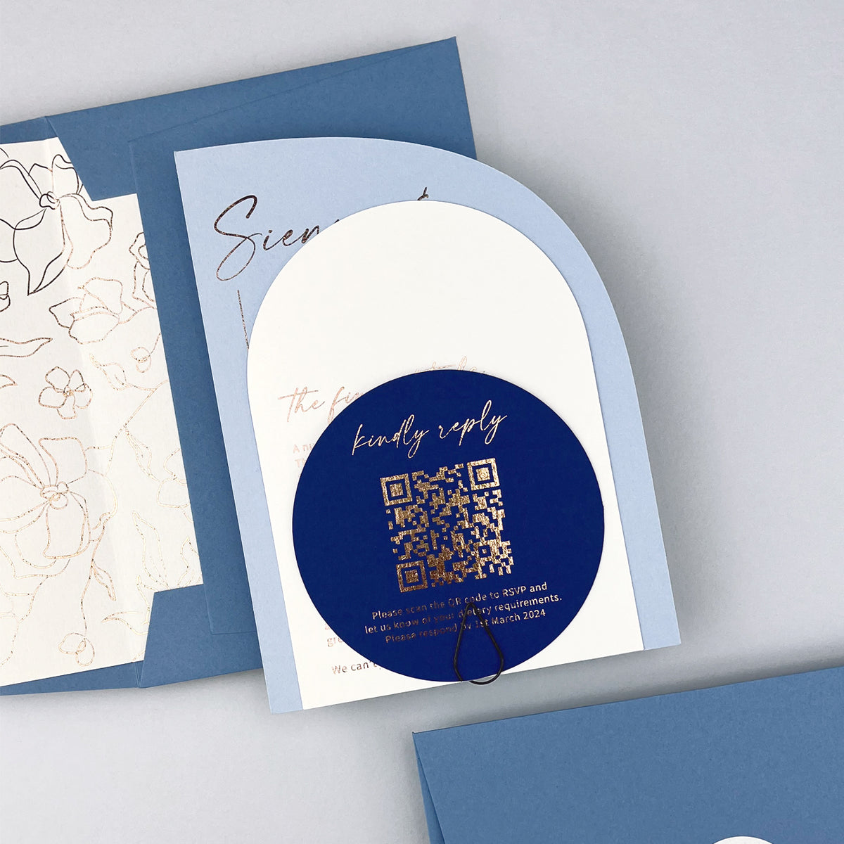 Sienna Wedding Invitation - Blues