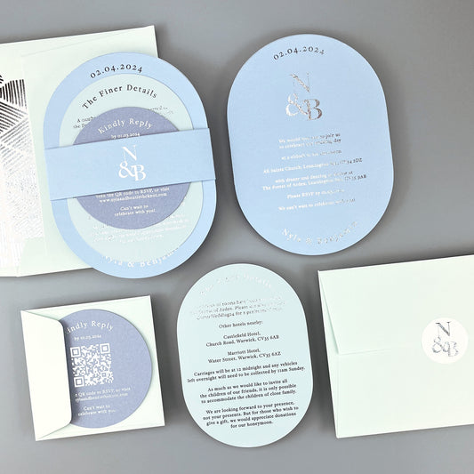 Nyla Wedding Invitation - Blues