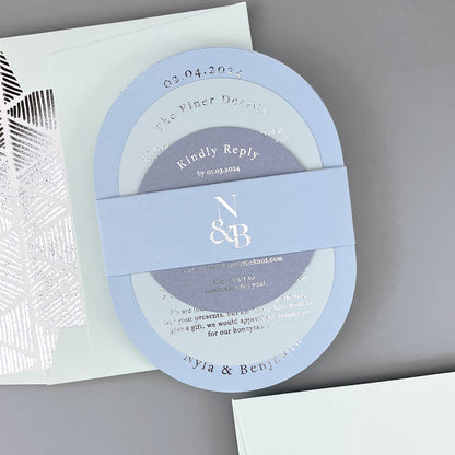 Nyla Wedding Invitation - Blues