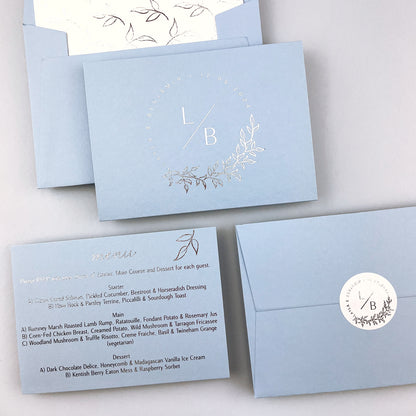 Layla Trifold Wedding Invitation - Blues