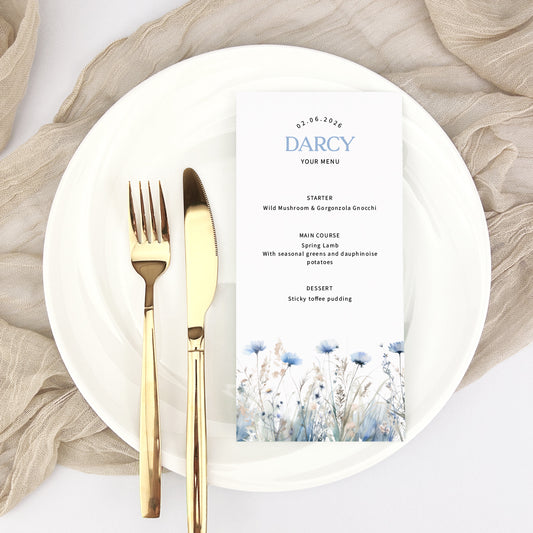 Darcy Personalised Guest Menu