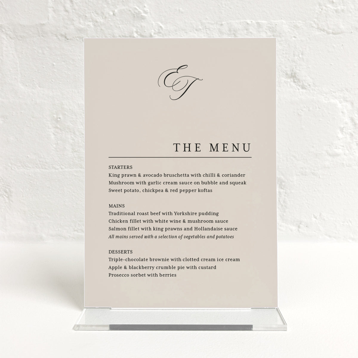 Eloise Matching Small Table Sign