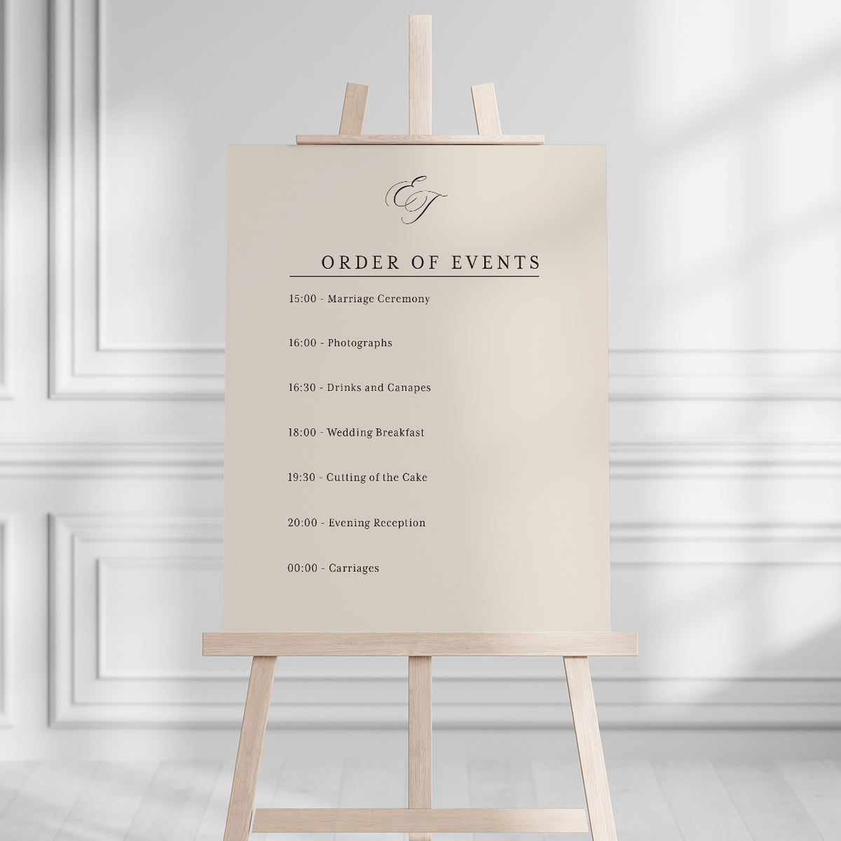 Eloise Order of the Day Sign