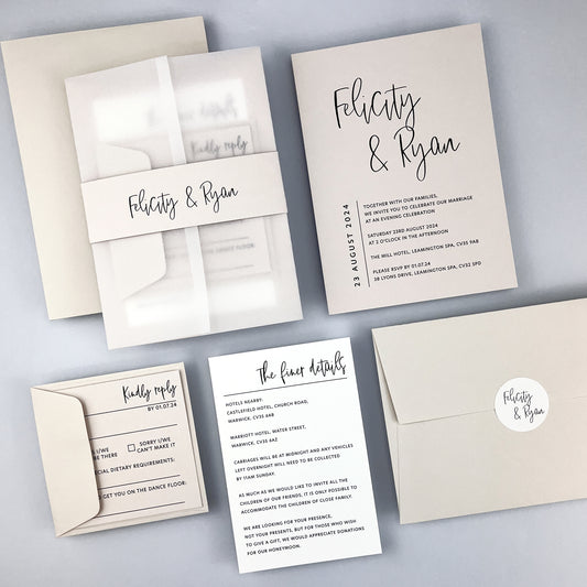 Felicity Parcel Wedding Invitation - Neutrals