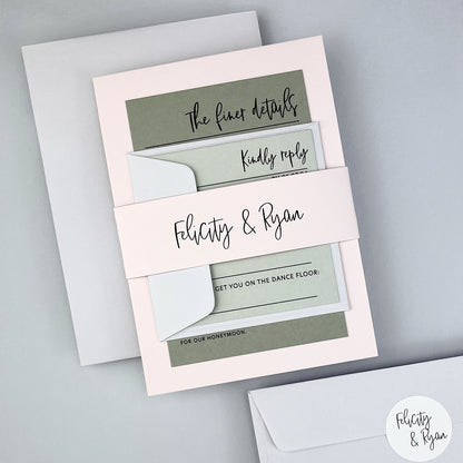 Felicity Parcel Wedding Invitation - Pinks