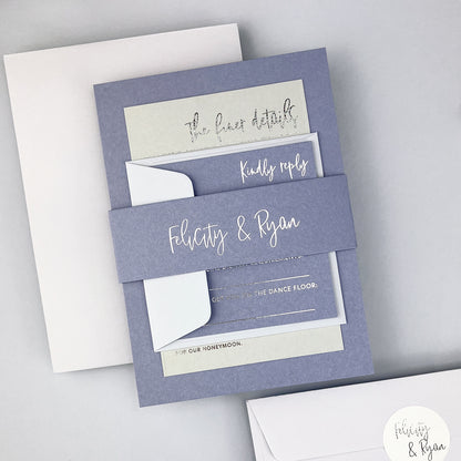 Felicity Parcel Wedding Invitation - Purple/Red/Gold