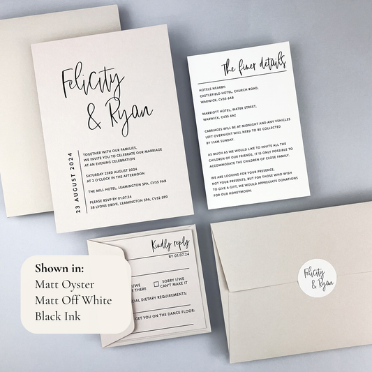 Felicity Parcel Wedding Invitation - Neutrals