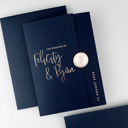 Felicity Gatefold Wedding Invitation - Blues