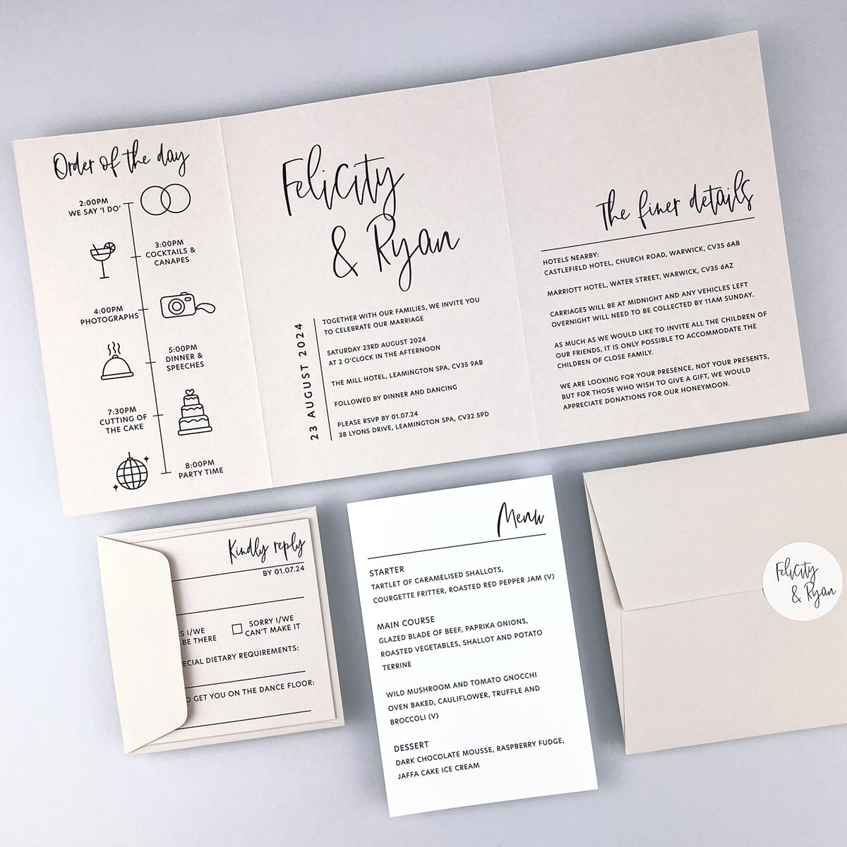Felicity Gatefold Wedding Invitation