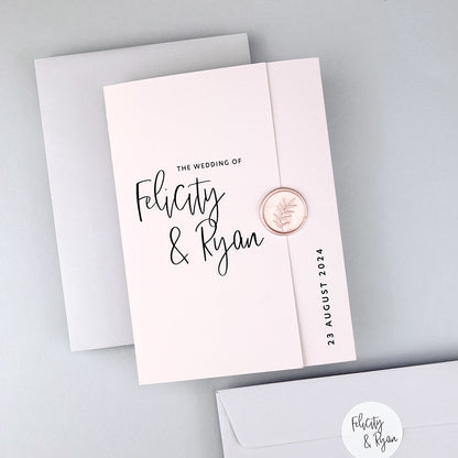 Felicity Gatefold Wedding Invitation - Pinks