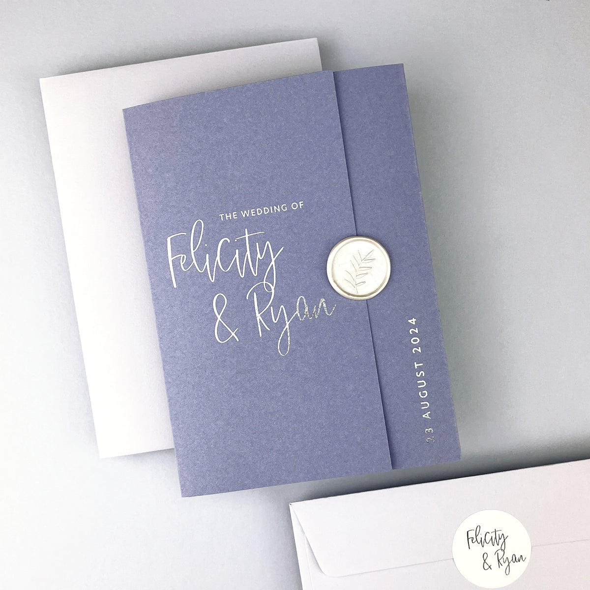 Felicity Gatefold Wedding Invitation - Purple/Red/Gold