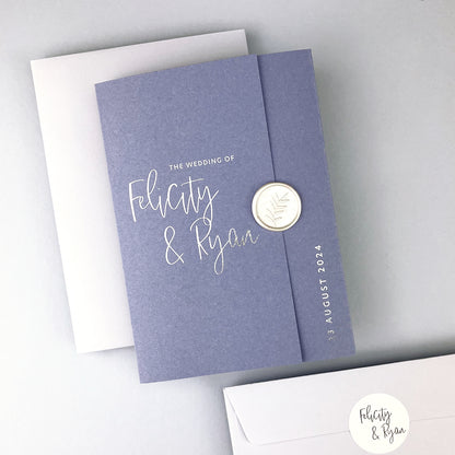 Felicity Gatefold Wedding Invitation - Purple/Red/Gold