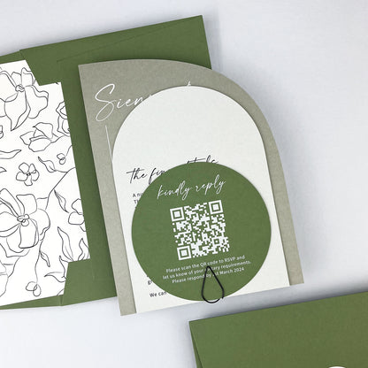Sienna Wedding Invitation - Greens