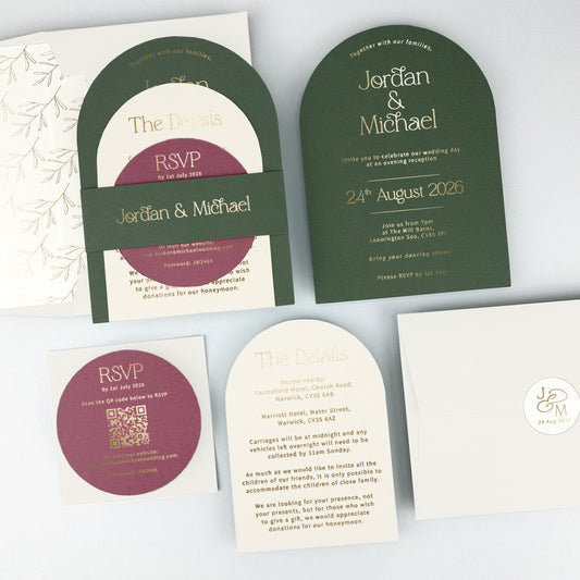 Jordan Parcel Wedding Invitation - Greens