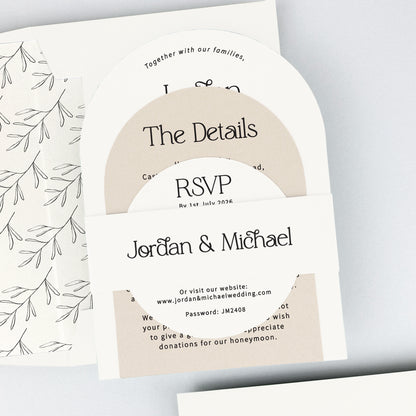Jordan Parcel Wedding Invitation - Neutrals