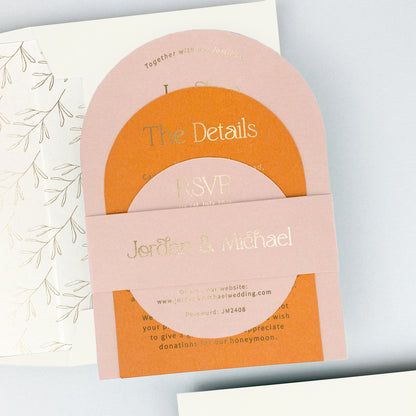 Jordan Parcel Wedding Invitation - Pinks