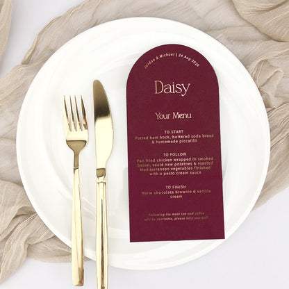 Jordan Personalised Guest Menu