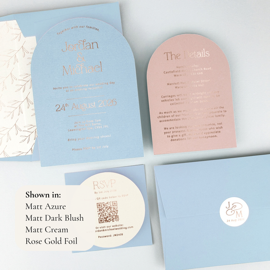 Jordan Parcel Wedding Invitation - Blues