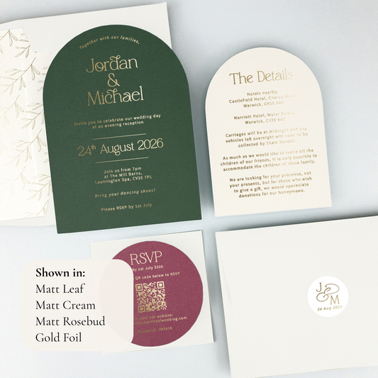 Jordan Parcel Wedding Invitation - Greens